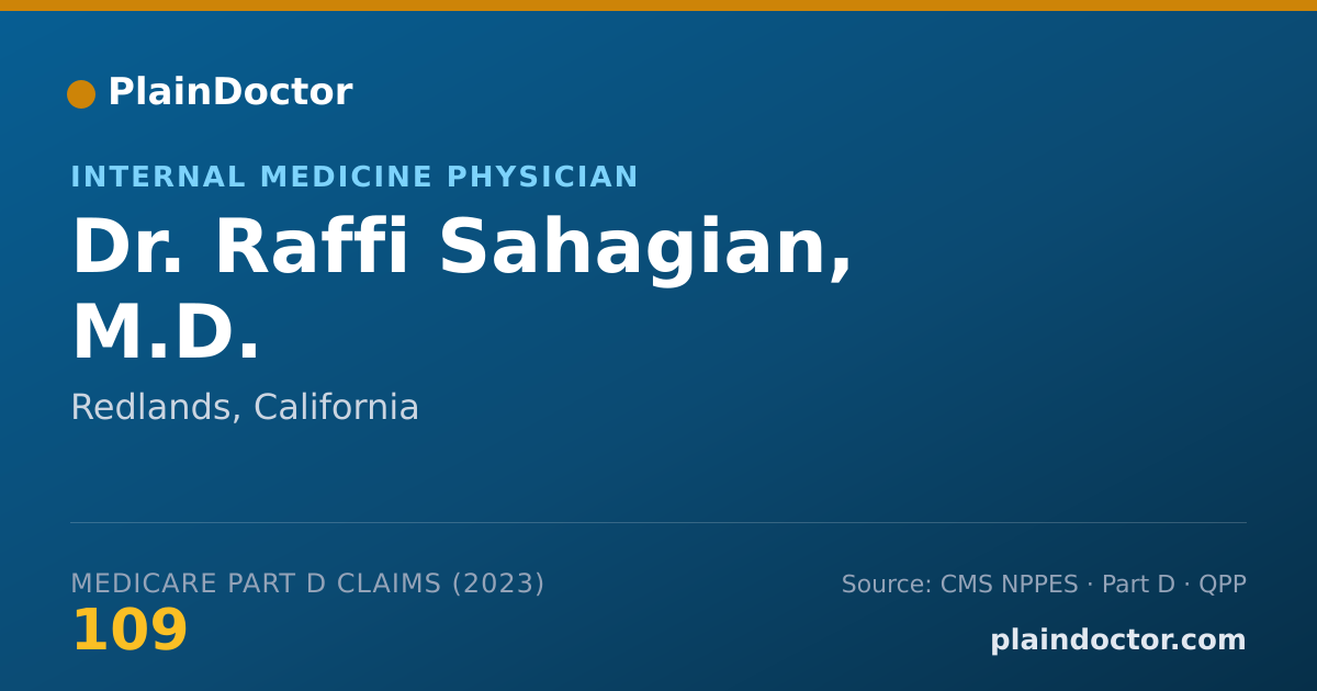 Shareable card for Raffi Sahagian, M.D. - Internal Medicine Physician, Redlands, CA