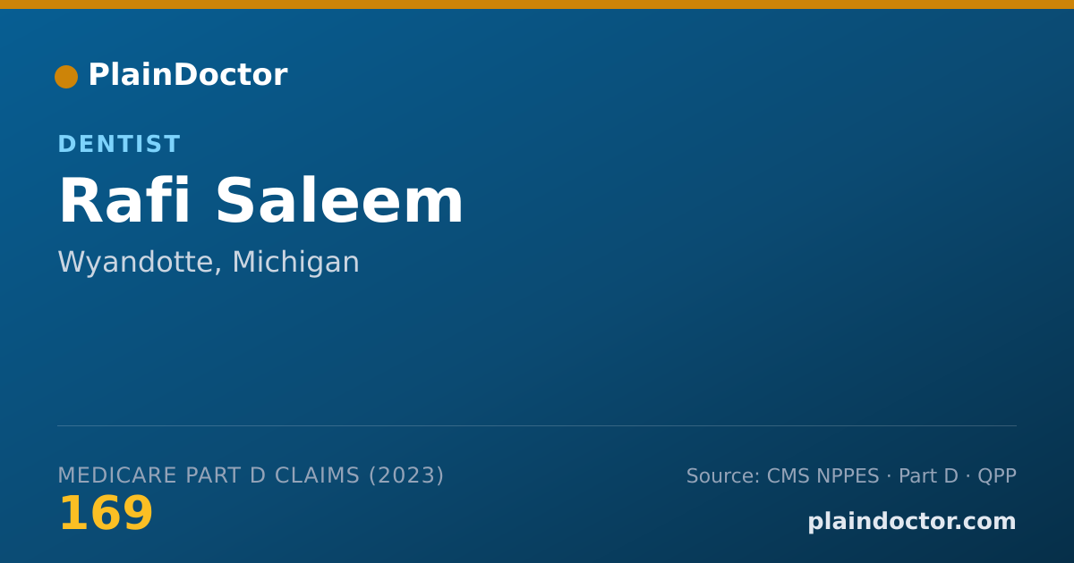Shareable card for Rafi Saleem - Dentist, Wyandotte, MI