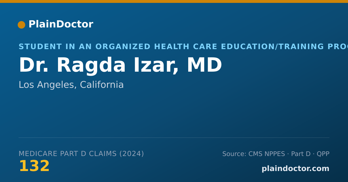 Shareable card for Ragda Izar, MD - Student in an Organized Health Care Education/Training Program, Los Angeles, CA