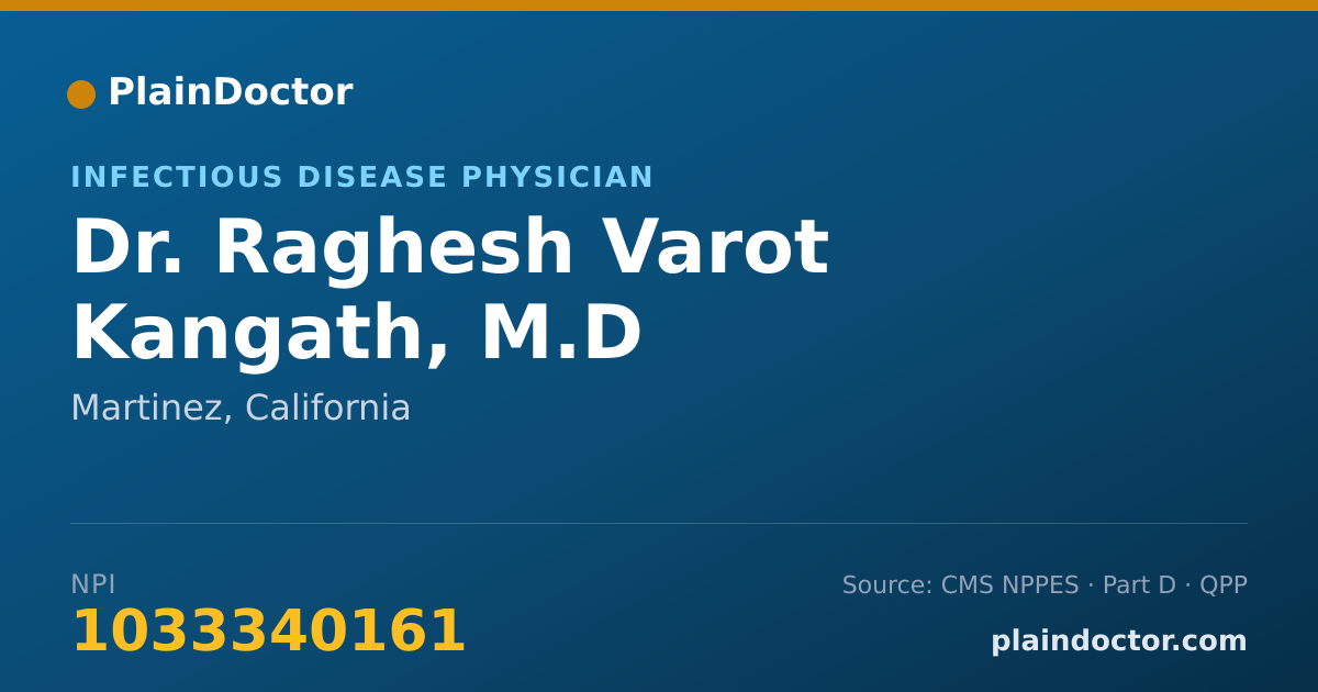 Shareable card for Raghesh Varot Kangath, M.D - Infectious Disease Physician, Martinez, CA
