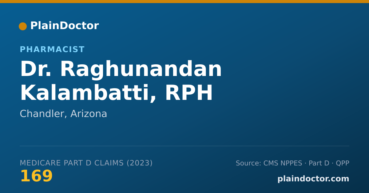 Shareable card for Raghunandan Kalambatti, RPH - Pharmacist, Chandler, AZ