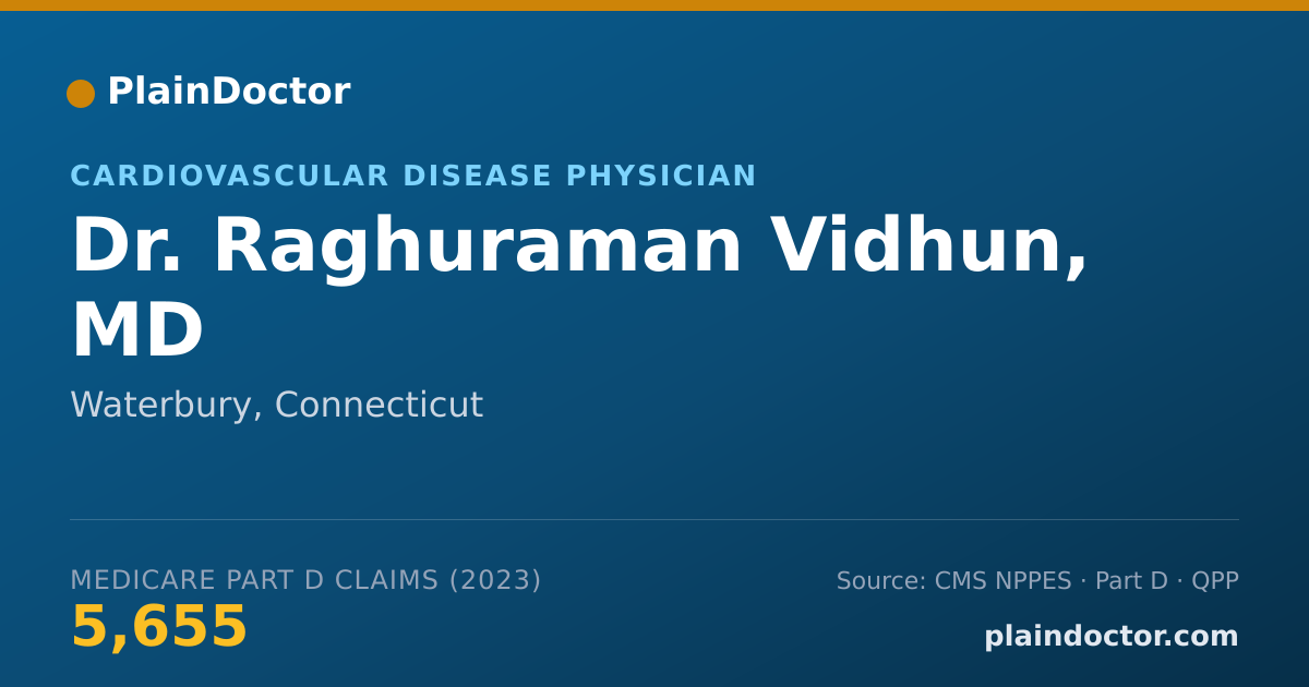 Shareable card for Raghuraman Vidhun, MD - Cardiovascular Disease Physician, Waterbury, CT