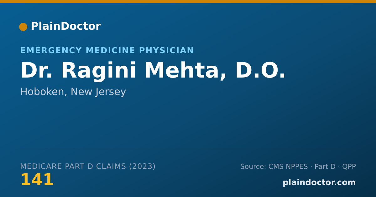 Shareable card for Ragini Mehta, D.O. - Emergency Medicine Physician, Hoboken, NJ