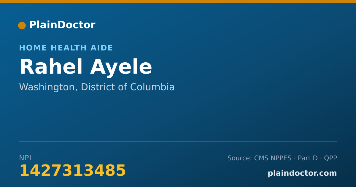 Shareable card for Rahel Ayele - Home Health Aide, Washington, DC