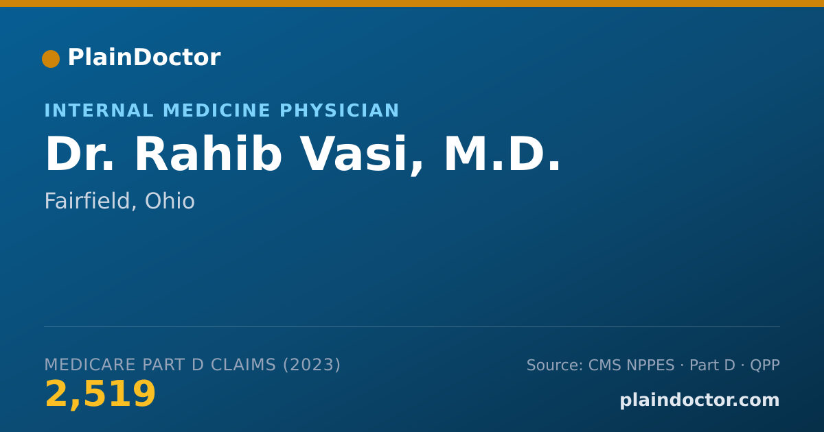 Shareable card for Rahib Vasi, M.D. - Internal Medicine Physician, Fairfield, OH