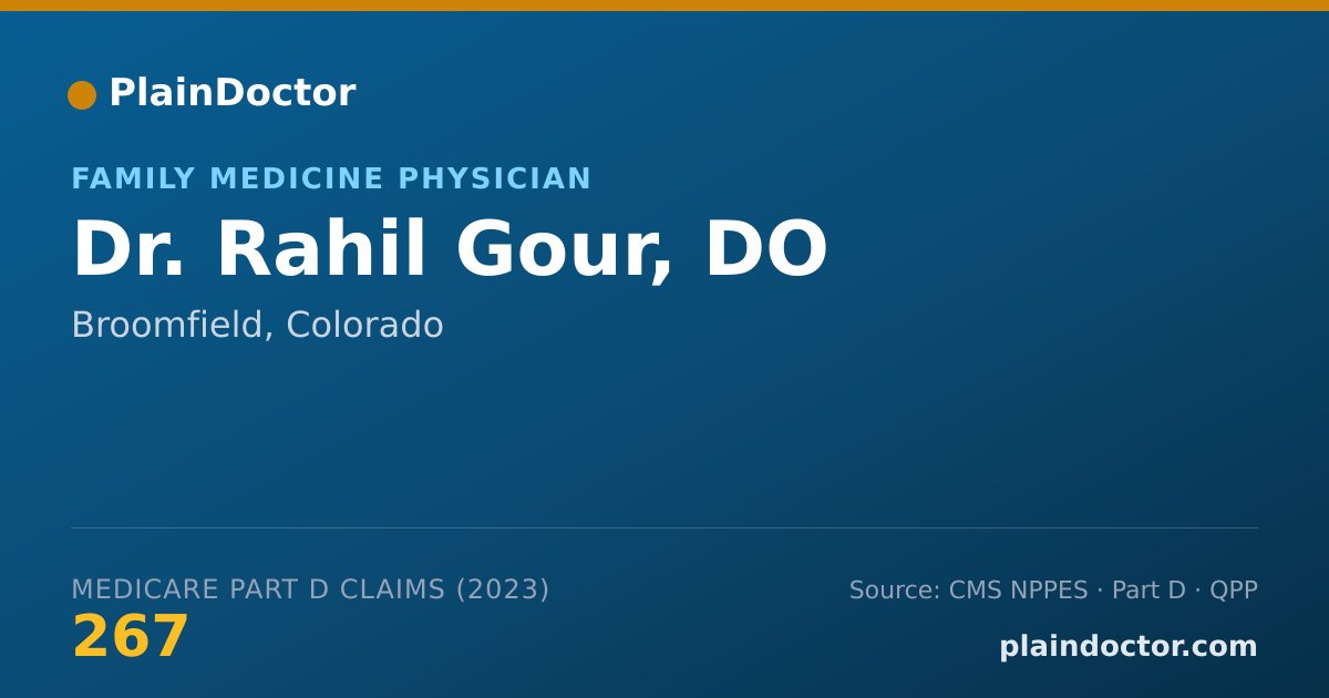 Shareable card for Rahil Gour, DO - Family Medicine Physician, Broomfield, CO