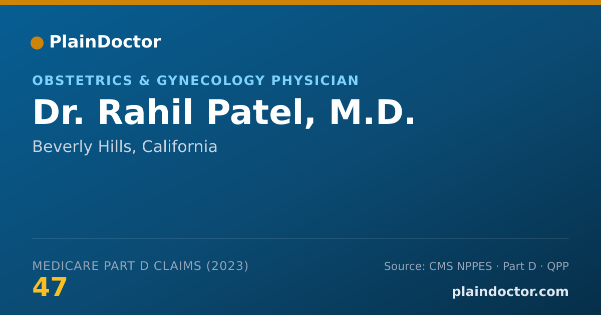 Shareable card for Rahil Patel, M.D. - Obstetrics & Gynecology Physician, Beverly Hills, CA