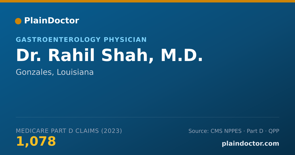 Shareable card for Rahil Shah, M.D. - Gastroenterology Physician, Gonzales, LA