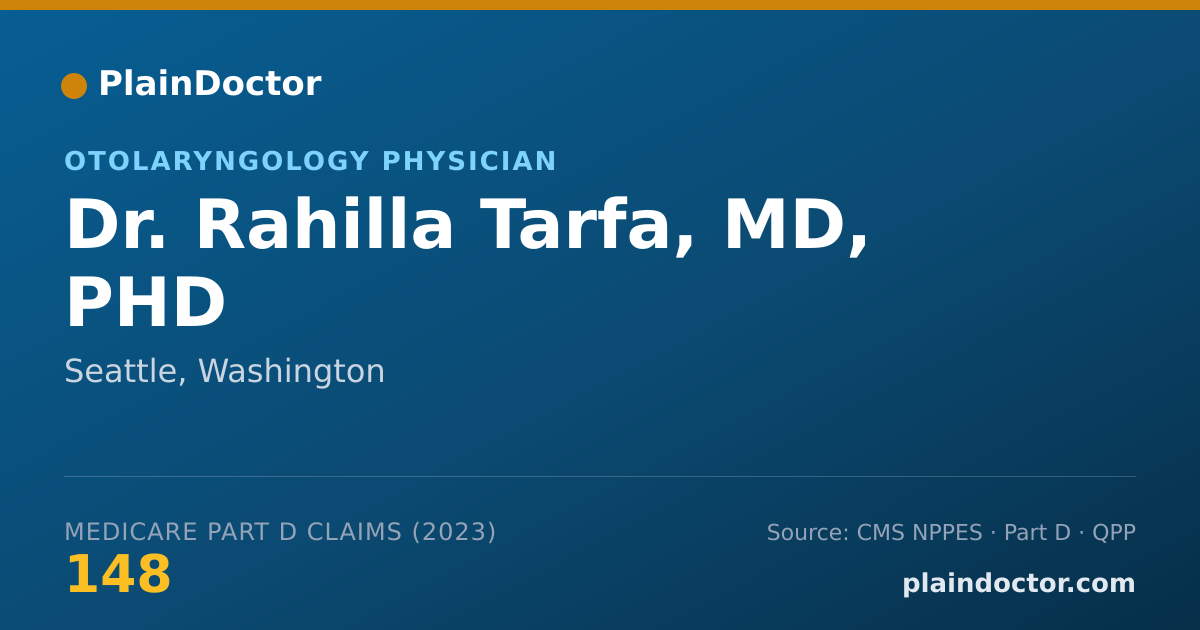Shareable card for Rahilla Tarfa, MD, PHD - Otolaryngology Physician, Seattle, WA