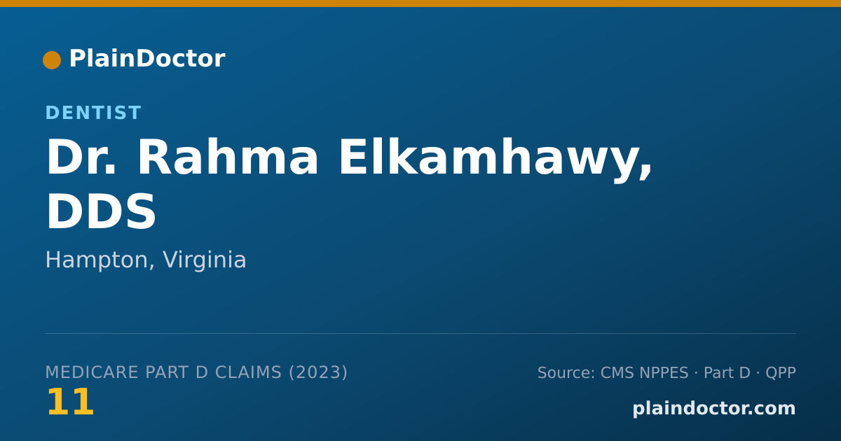 Shareable card for Rahma Elkamhawy, DDS - Dentist, Hampton, VA