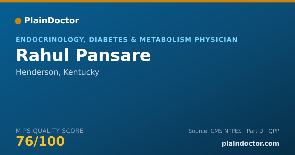 Shareable card for Rahul Pansare - Endocrinology, Diabetes & Metabolism Physician, Henderson, KY