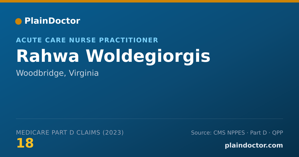 Shareable card for Rahwa Woldegiorgis - Acute Care Nurse Practitioner, Woodbridge, VA