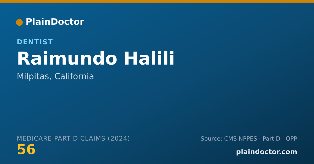 Shareable card for Raimundo Halili - Dentist, Milpitas, CA