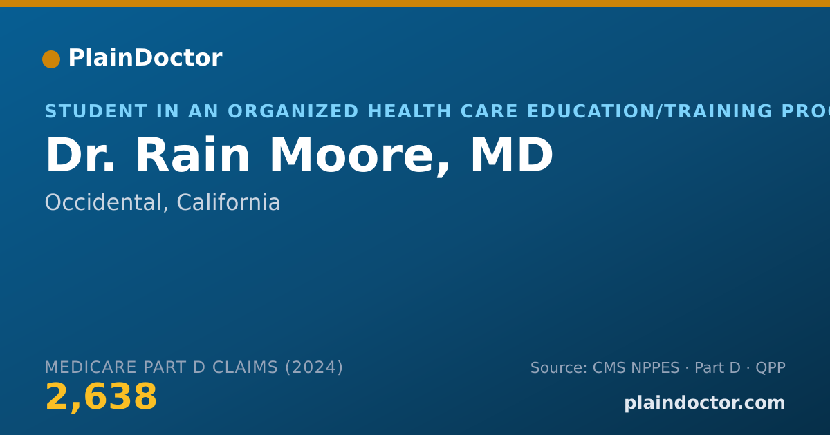 Shareable card for Rain Moore, MD - Student in an Organized Health Care Education/Training Program, Occidental, CA