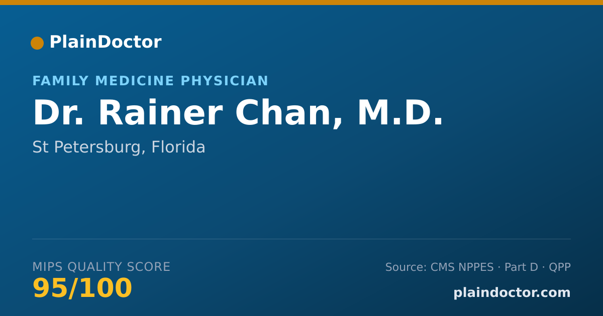 Shareable card for Rainer Chan, M.D. - Family Medicine Physician, St Petersburg, FL