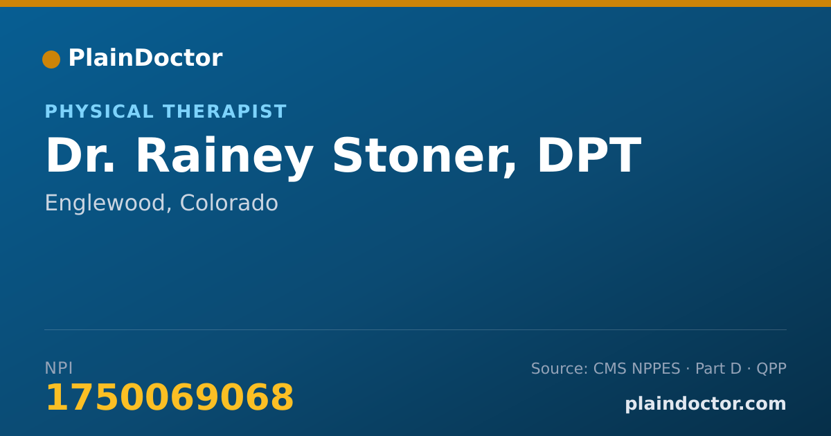 Shareable card for Rainey Stoner, DPT - Physical Therapist, Englewood, CO