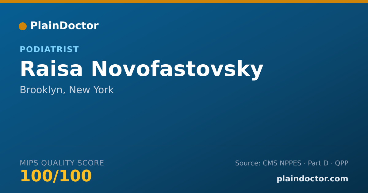 Shareable card for Raisa Novofastovsky - Podiatrist, Brooklyn, NY