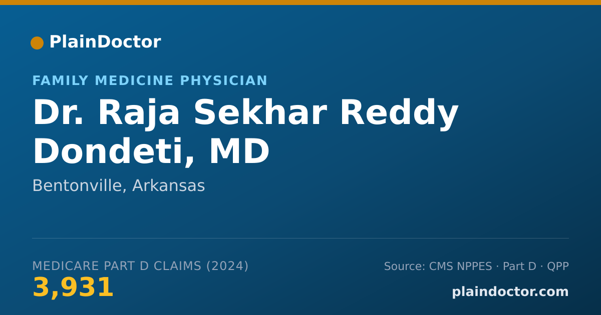 Shareable card for Raja Sekhar Reddy Dondeti, MD - Family Medicine Physician, Bentonville, AR