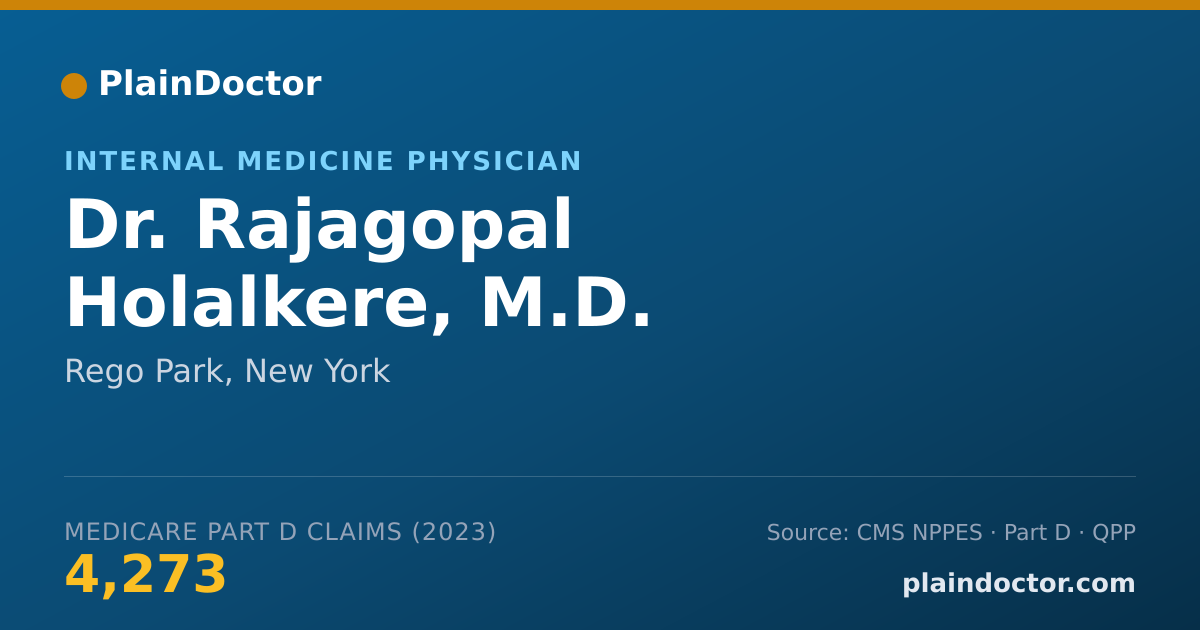 Shareable card for Rajagopal Holalkere, M.D. - Internal Medicine Physician, Rego Park, NY