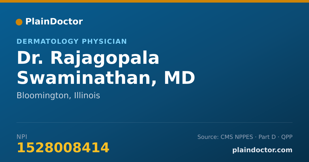Shareable card for Rajagopala Swaminathan, MD - Dermatology Physician, Bloomington, IL