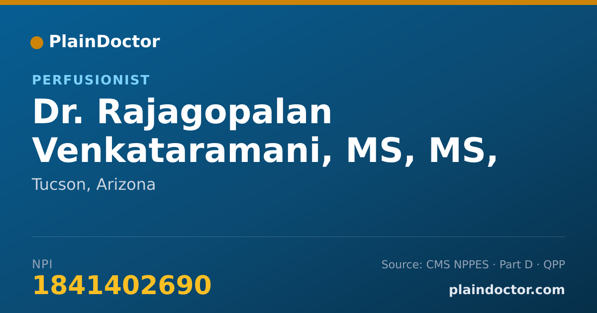 Shareable card for Rajagopalan Venkataramani, MS, MS, CCP - Perfusionist, Tucson, AZ