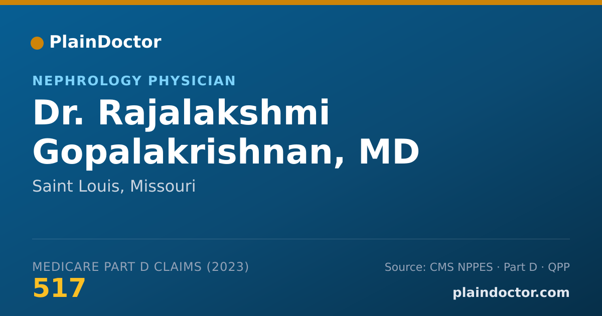 Shareable card for Rajalakshmi Gopalakrishnan, MD - Nephrology Physician, Saint Louis, MO