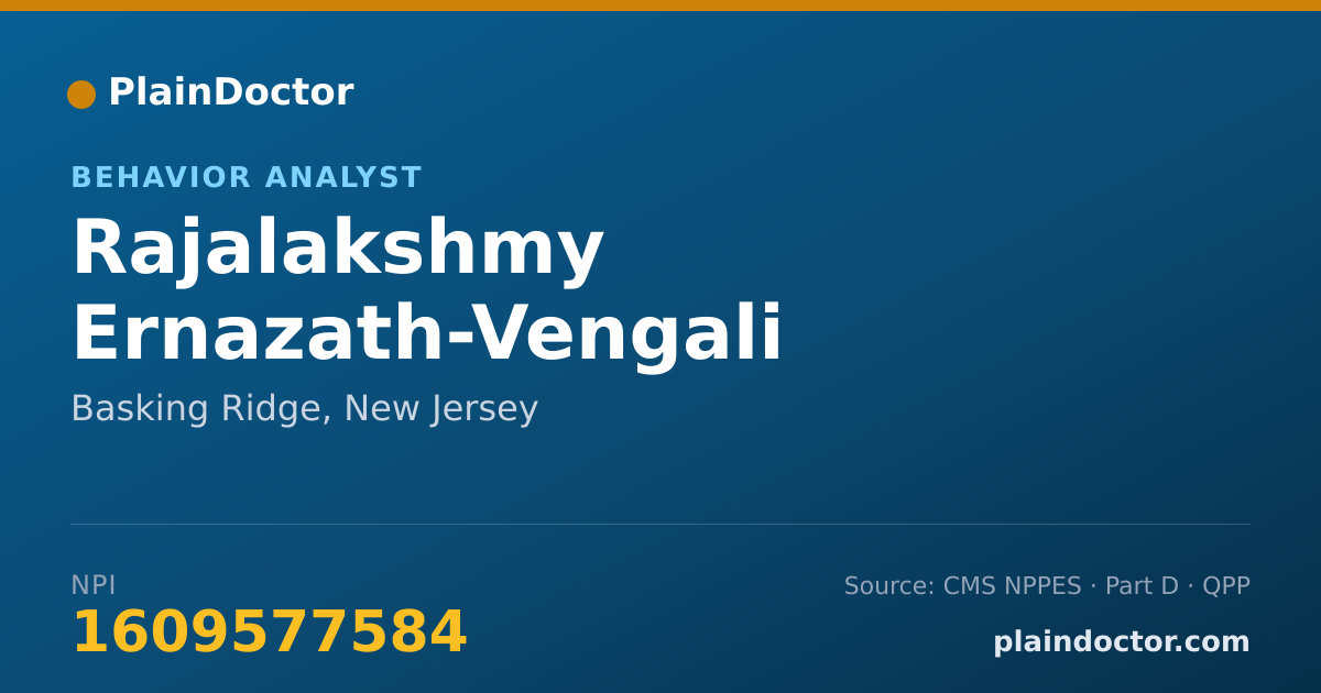 Shareable card for Rajalakshmy Ernazath-Vengali - Behavior Analyst, Basking Ridge, NJ