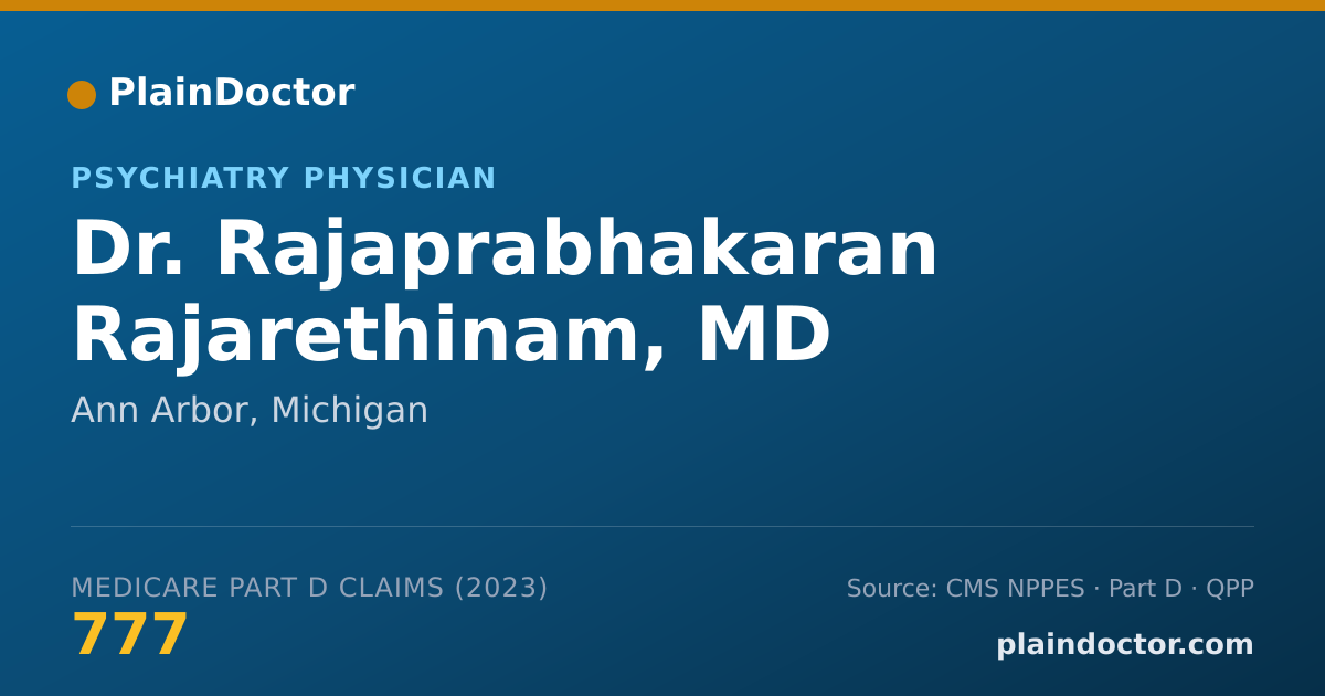 Shareable card for Rajaprabhakaran Rajarethinam, MD - Psychiatry Physician, Ann Arbor, MI