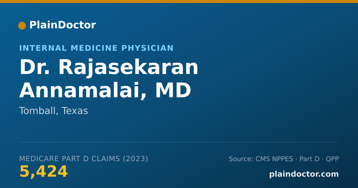 Shareable card for Rajasekaran Annamalai, MD - Internal Medicine Physician, Tomball, TX