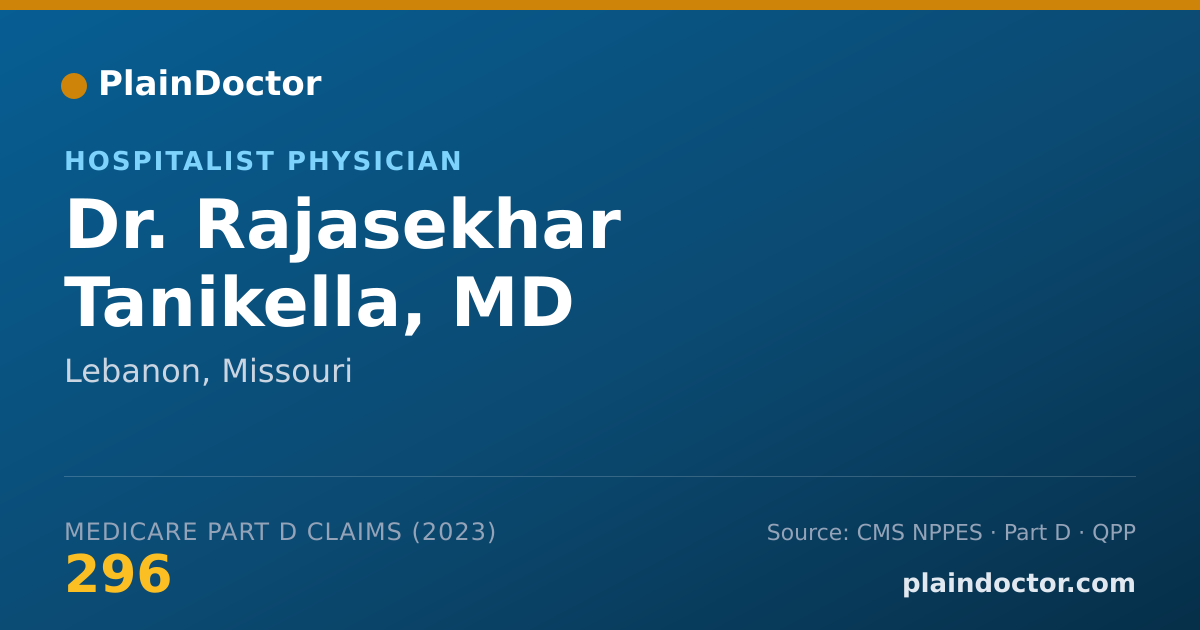 Shareable card for Rajasekhar Tanikella, MD - Hospitalist Physician, Lebanon, MO