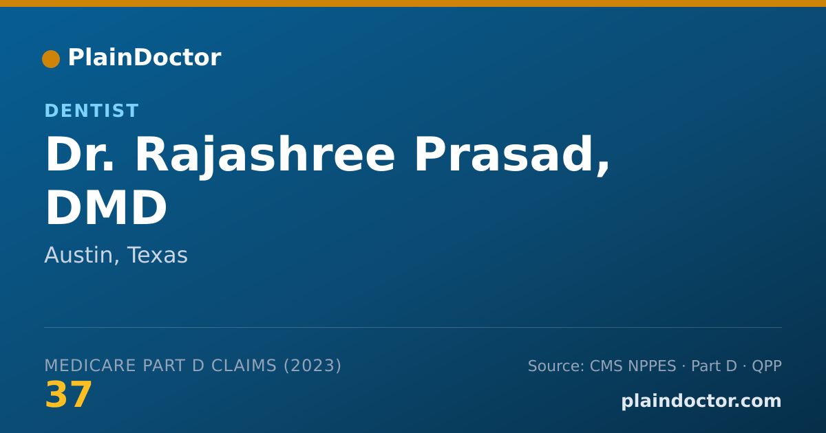 Shareable card for Rajashree Prasad, DMD - Dentist, Austin, TX