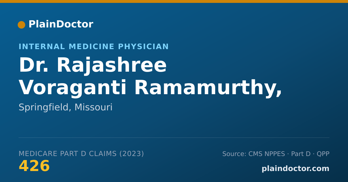 Shareable card for Rajashree Voraganti Ramamurthy, M.D. - Internal Medicine Physician, Springfield, MO