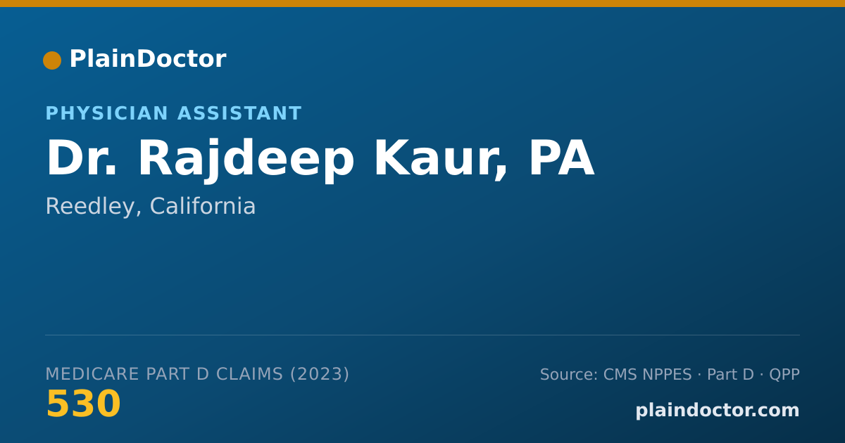 Shareable card for Rajdeep Kaur, PA - Physician Assistant, Reedley, CA