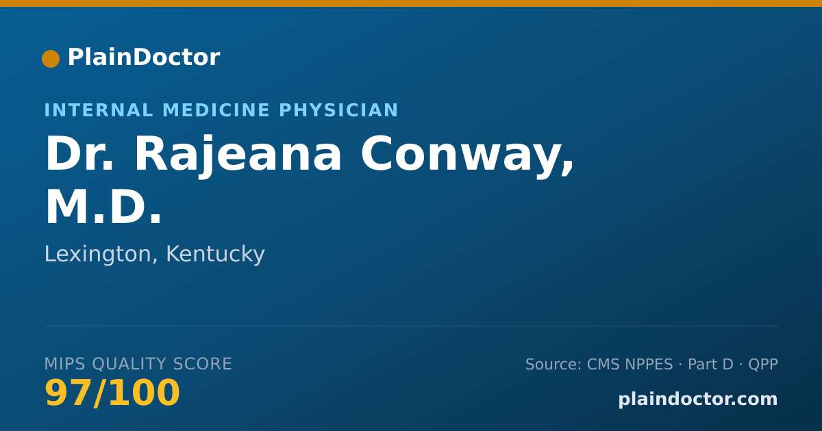 Shareable card for Rajeana Conway, M.D. - Internal Medicine Physician, Lexington, KY