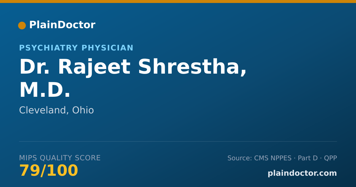 Shareable card for Rajeet Shrestha, M.D. - Psychiatry Physician, Cleveland, OH