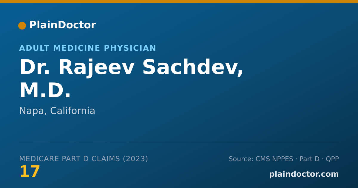 Shareable card for Rajeev Sachdev, M.D. - Adult Medicine Physician, Napa, CA