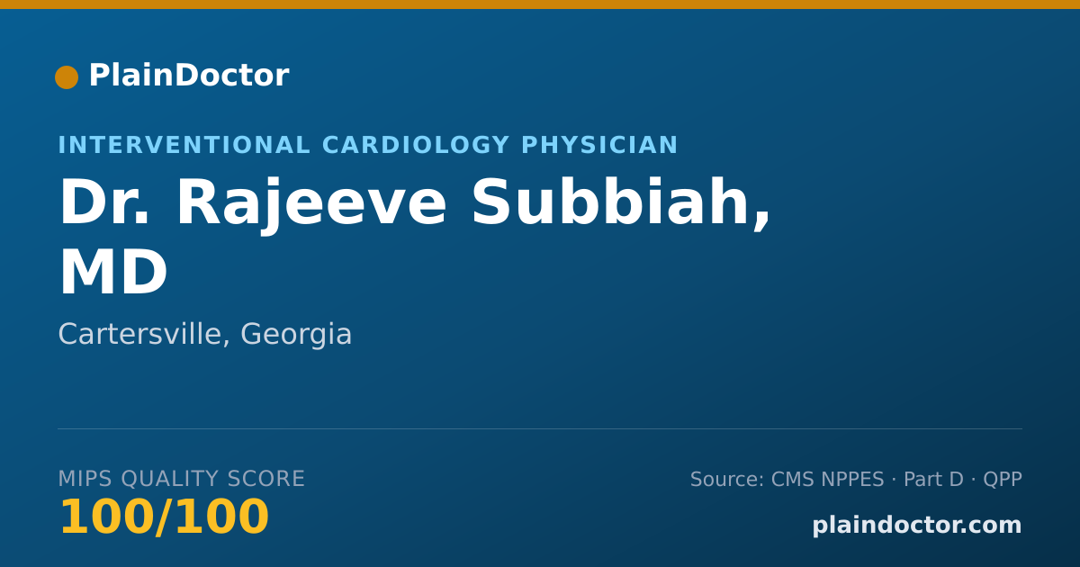 Shareable card for Rajeeve Subbiah, MD - Cardiovascular Disease Physician, Cartersville, GA