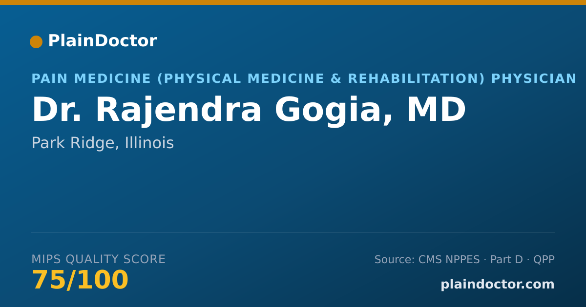 Shareable card for Rajendra Gogia, MD - Pain Medicine (Physical Medicine & Rehabilitation) Physician, Park Ridge, IL