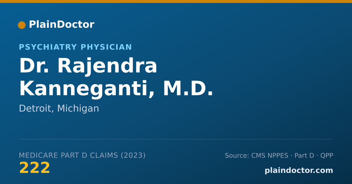 Shareable card for Rajendra Kanneganti, M.D. - Psychiatry Physician, Detroit, MI