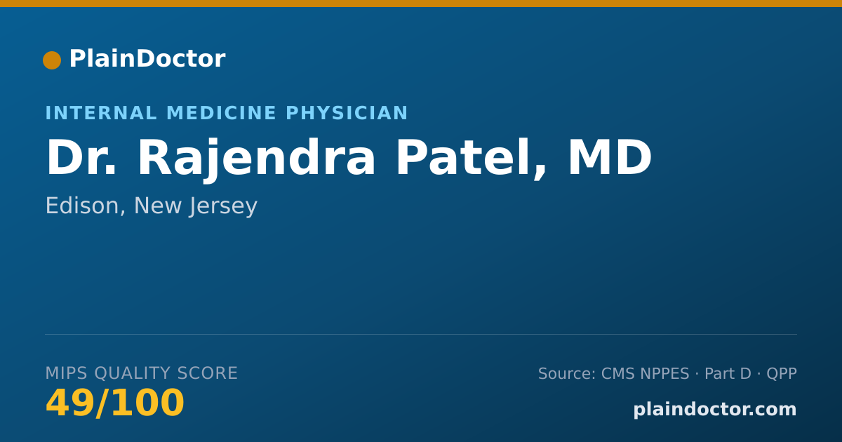 Shareable card for Rajendra Patel, MD - Internal Medicine Physician, Edison, NJ