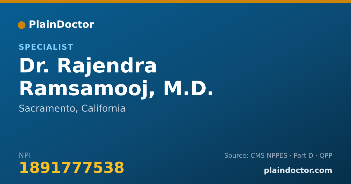 Shareable card for Rajendra Ramsamooj, M.D. - Specialist, Sacramento, CA