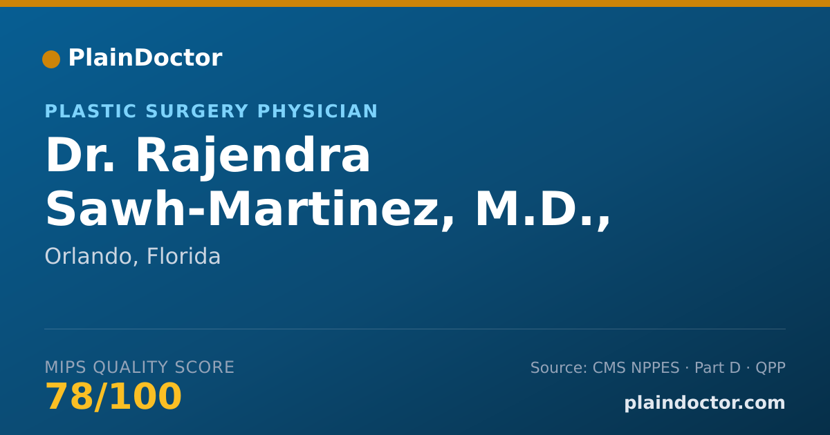 Shareable card for Rajendra Sawh-Martinez, M.D., M.H.S. - Plastic Surgery Physician, Orlando, FL