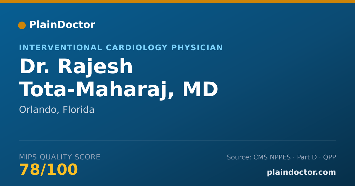Shareable card for Rajesh Tota-Maharaj, MD - Interventional Cardiology Physician, Orlando, FL