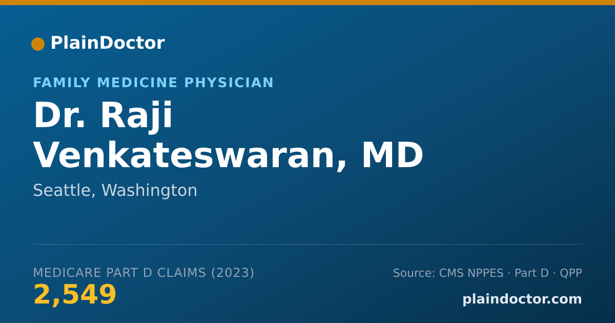 Shareable card for Raji Venkateswaran, MD - Family Medicine Physician, Seattle, WA