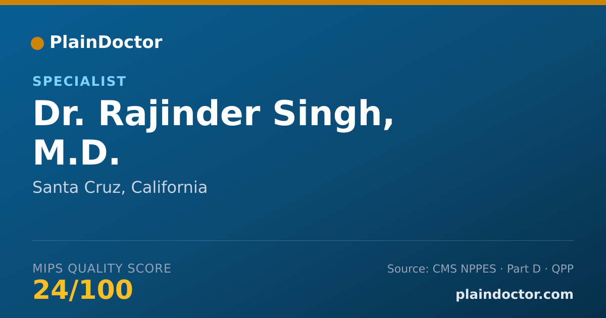 Shareable card for Rajinder Singh, M.D. - Specialist, Santa Cruz, CA