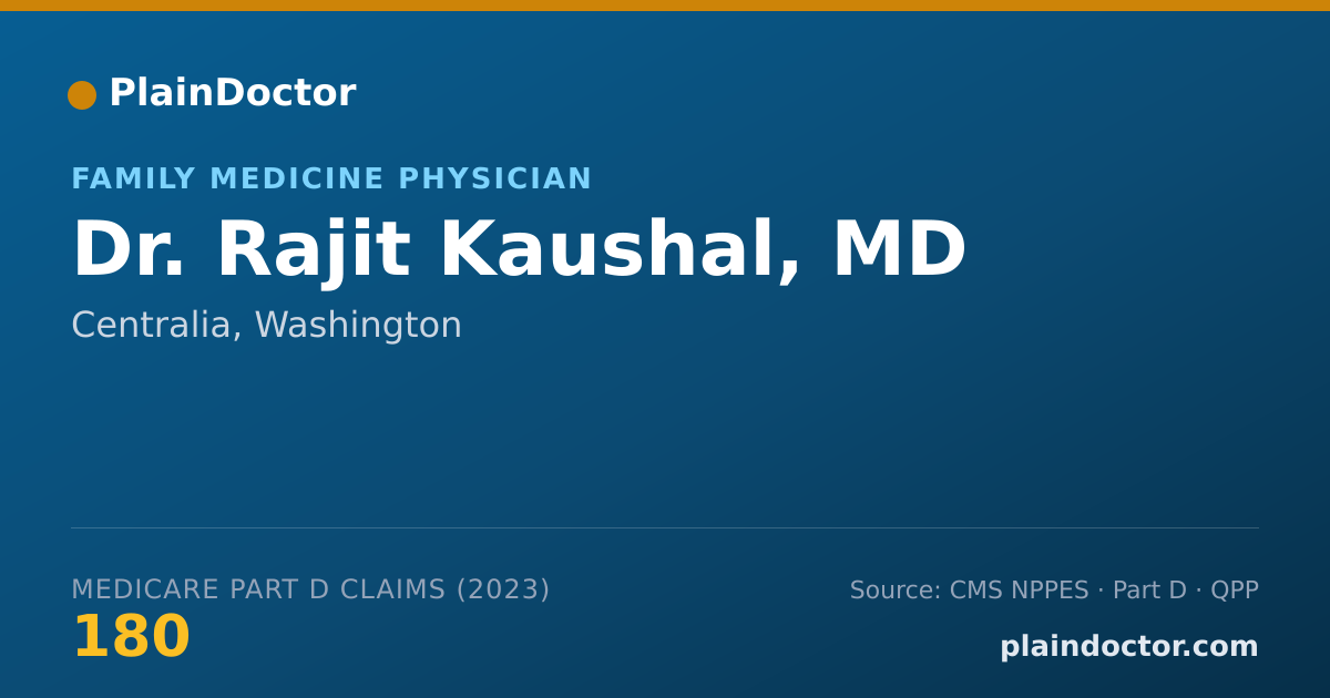 Shareable card for Rajit Kaushal, MD - Family Medicine Physician, Centralia, WA