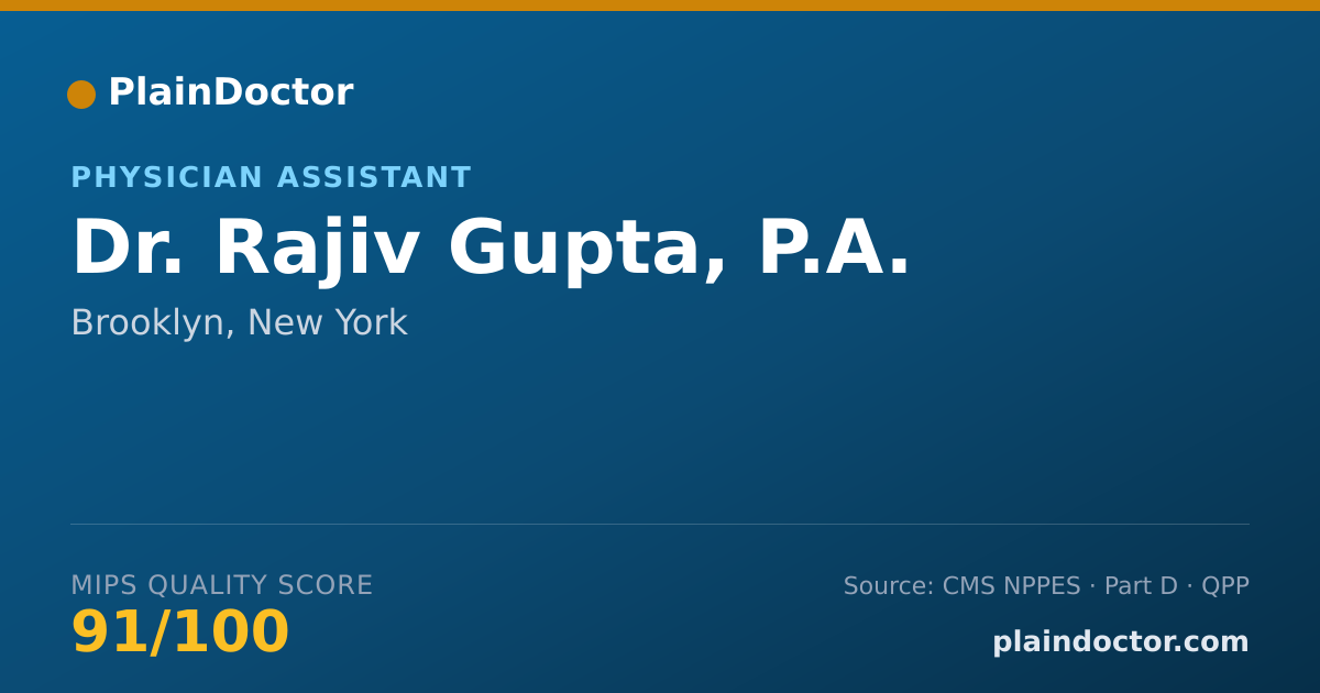 Shareable card for Rajiv Gupta, P.A. - Physician Assistant, Brooklyn, NY