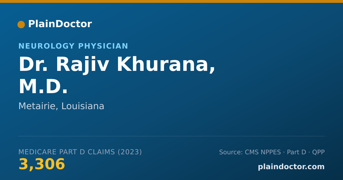 Shareable card for Rajiv Khurana, M.D. - Neurology Physician, Metairie, LA