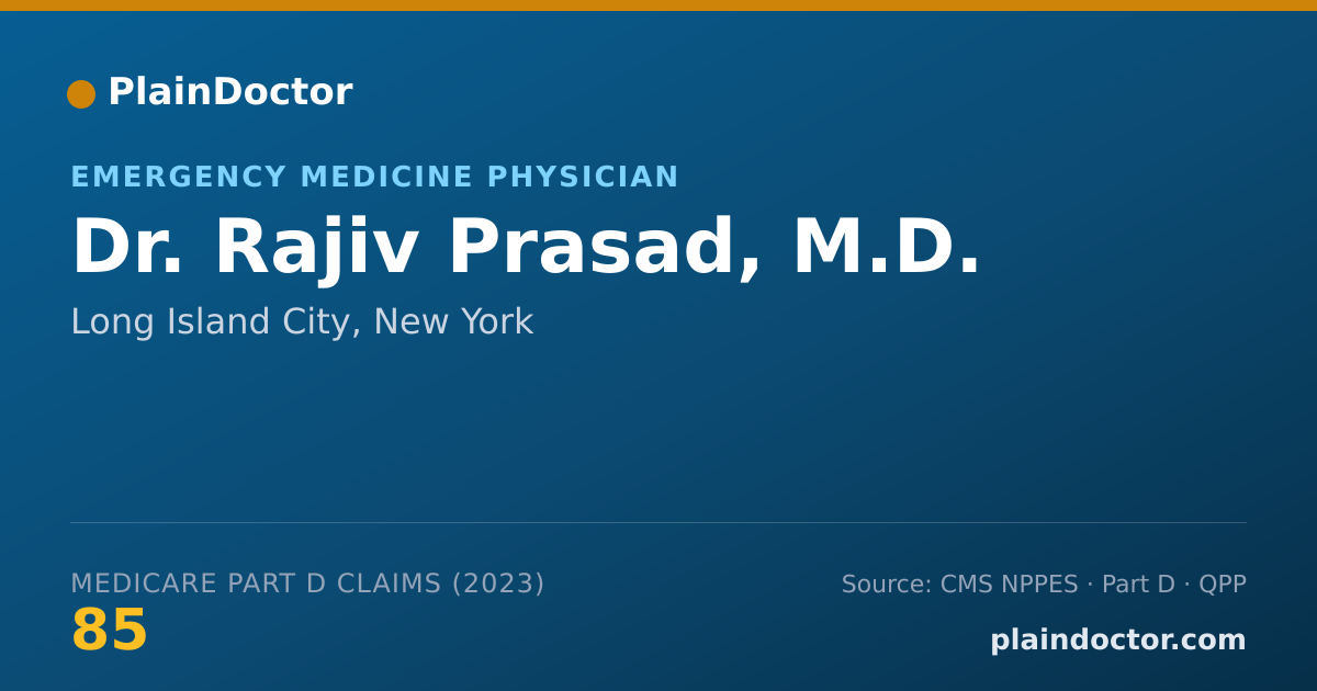 Shareable card for Rajiv Prasad, M.D. - Emergency Medicine Physician, Long Island City, NY
