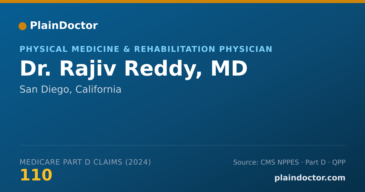 Shareable card for Rajiv Reddy, MD - Physical Medicine & Rehabilitation Physician, San Diego, CA